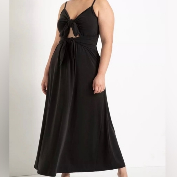 Eloquii Dresses & Skirts - Eloquii Cutout Tie Detail Dress Black Size 18
